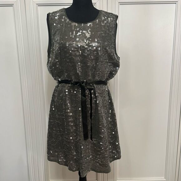 Velvet by Graham & Spencer for Anthropologie Silver Sheath Mini Dress - Picture 3 of 7